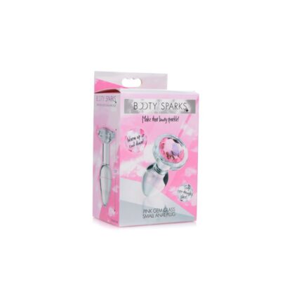 Pink Gem Glass Anal Plug - Small - Image 4