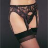 Lace Garterbelt With Thong Plus Size