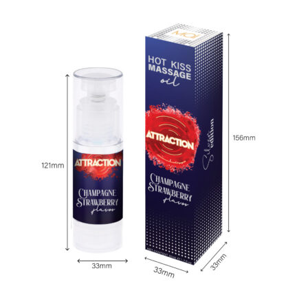 Massage oil attraction champagne strawberry 50ml - Image 4