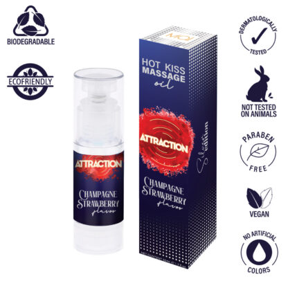 Massage oil attraction champagne strawberry 50ml