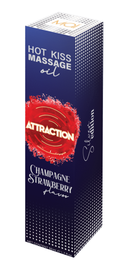 Massage oil attraction champagne strawberry 50ml - Image 2