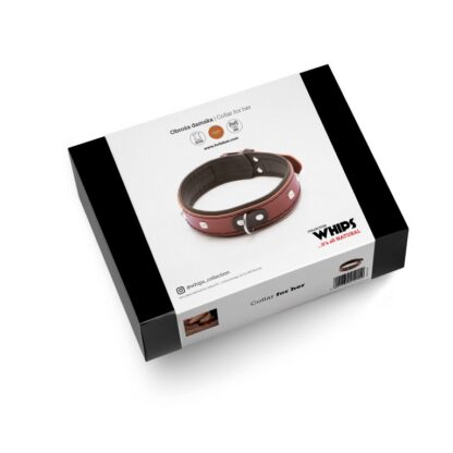 Leather collar for her Cognac Collection - Image 5