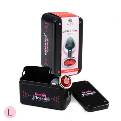 Red Jewelled Metal Butt Plug
