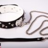 Collar with leash for him White Collection
