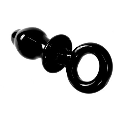 Glass Black Buttplug & O-ring - Image 2