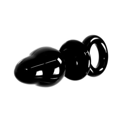 Glass Black Buttplug & O-ring - Image 3