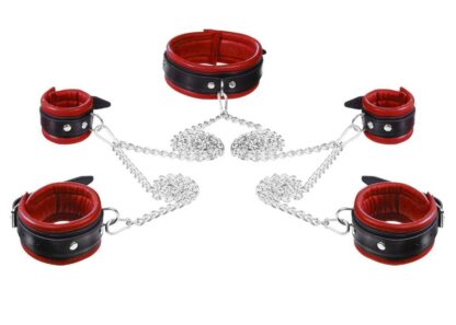 Leather Bondage Set Red